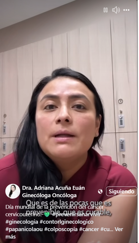 Reel Facebook Dra Adriana Acuña